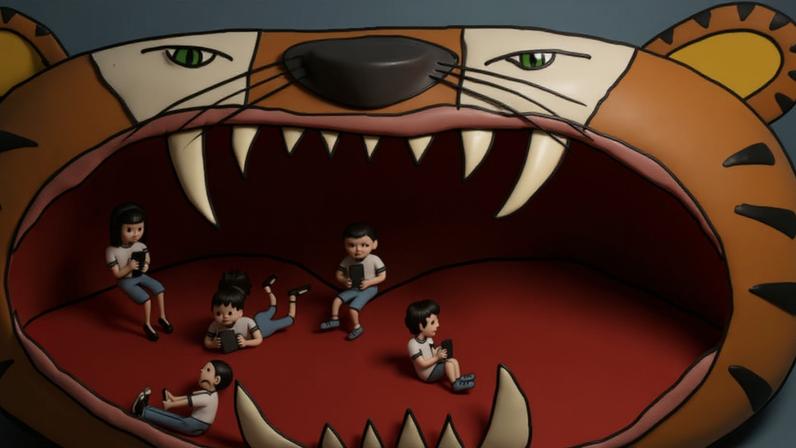 Charge sobre jogo do tigrinho nas escolas
