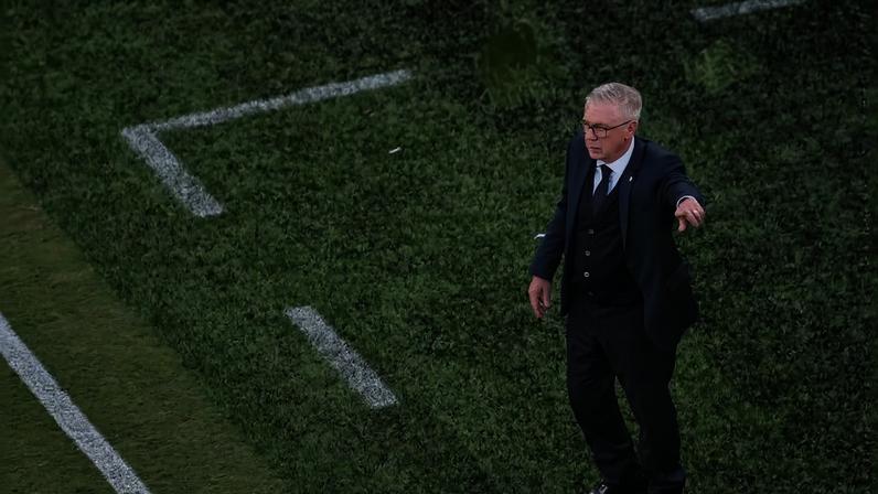O técnico Carlo Ancelotti, durante o jogo do Brasil com Marrocos