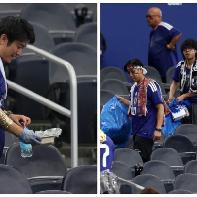 Provérbio japonês inspira torcedores a limpar arquibancadas após jogos