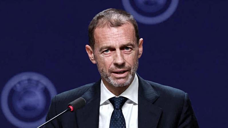 Presidente da Uefa, Aleksander Ceferin, durante evento da entidade
