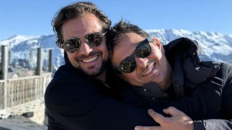 Daniel Vorcaro (à esq) e Ciro Nogueira (à dir) em Courchevel, nos Alpes franceses