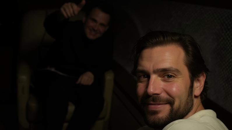 Ciro Nogueira (à esq) e Daniel Vorcaro (à dir) próximos ao Aeroporto Internacional de Fort Lauderdale-Hollywood, EUA - Reprodução