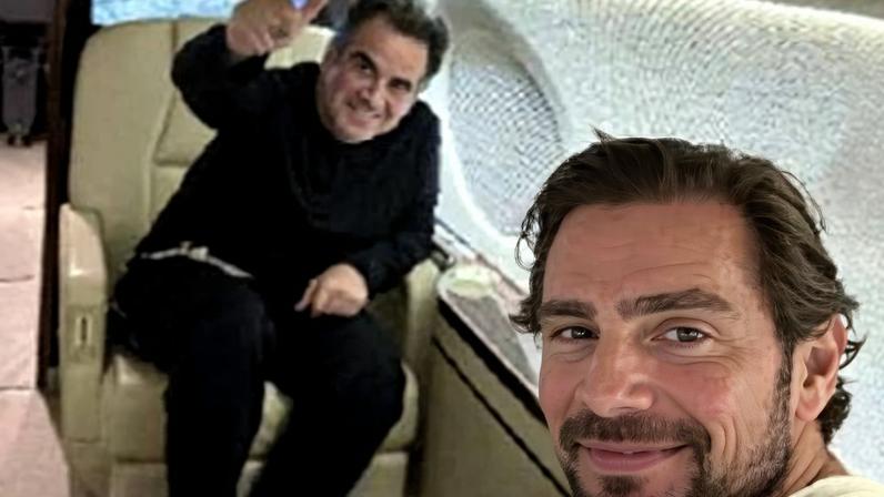 Ciro Nogueira (à esq) e Daniel Vorcaro (à dir) próximos ao Aeroporto Internacional de Fort Lauderdale-Hollywood, EUA