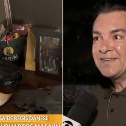 Regis Danese mostra danos em casa da família após incêndio