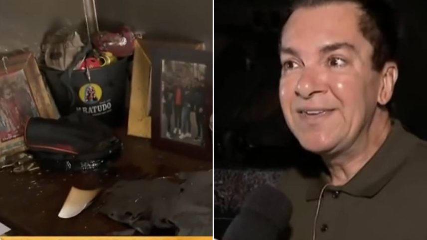 Regis Danese mostra incêndio no quarto do filho