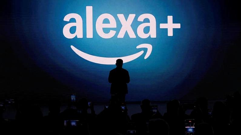 Logo da Alexa+, nova versão da assistente virtual da Amazon, durante lançamento nos EUA
