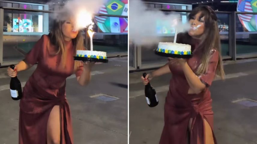 Sol Vega tenta recriar um vídeo para comemorar seu aniversário de 48 anos