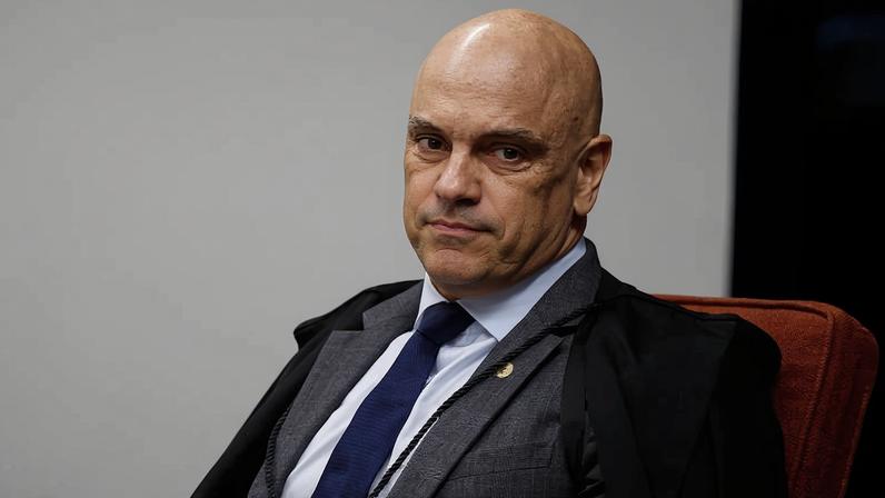 O ministro do STF, Alexandre de Moraes, durante o julgamento do ex-deputado Eduardo Bolsonaro