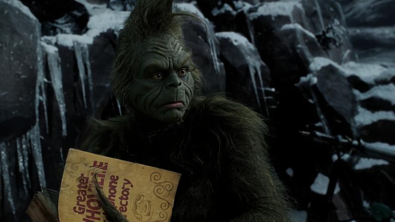 Jim Carrey em cena do filme, "O Grinch"