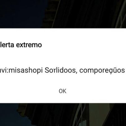 Moradores recebem alerta falso da Defesa Civil sobre misantropia extremada