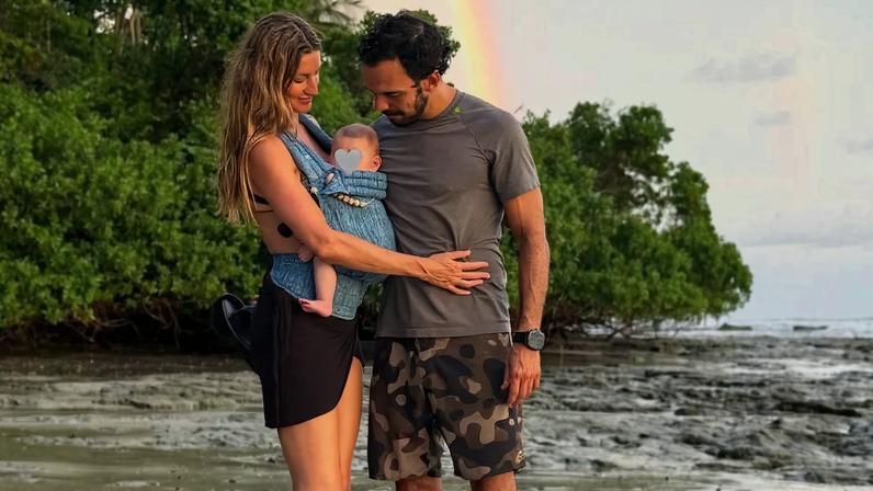 Gisele Bündchen e Joaquim Valente em foto publicada nas redes