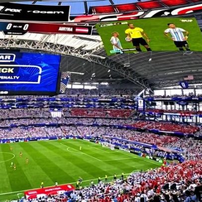 Arena imersiva leva público para dentro dos jogos da Copa