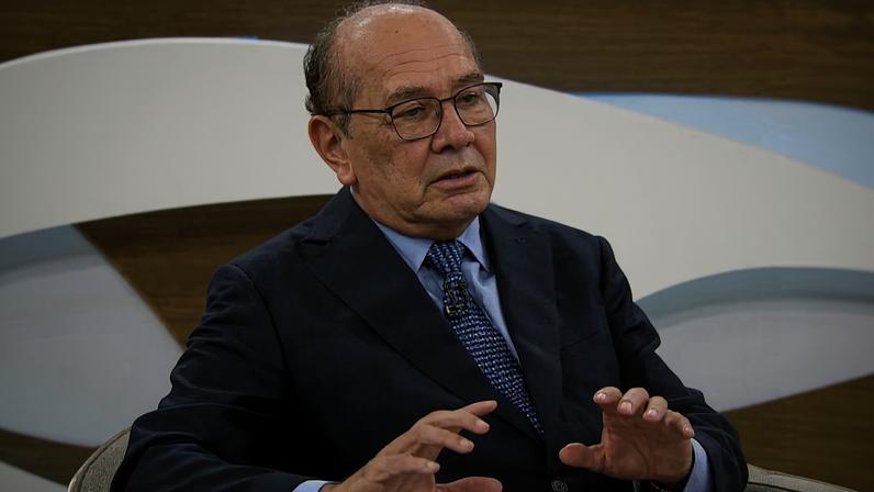 O ministro do STF Gilmar Mendes durante entrevista do programa Roda Vida da TV Cultura