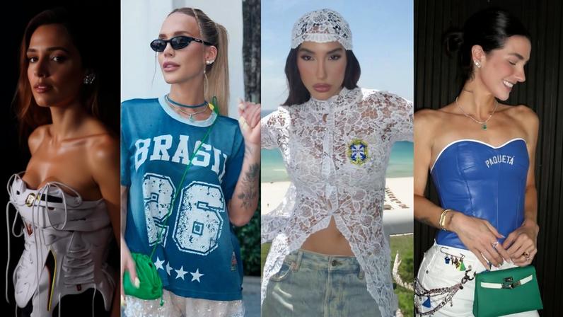 Esposas de jogadores exibem looks antes de jogo da seleção na Copa; da esq. para dir.: Bruna Biancardi, Ana Lídia Martins, Tammy Parisoto e Duda Fournier