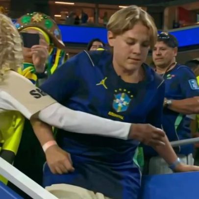 Davi Lucca é impedido por seguranças de encontrar Neymar após vitória do Brasil