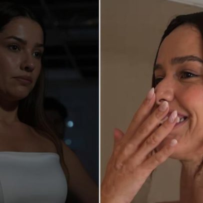 Juliette se emociona ao provar vestidos de noiva pela primeira vez