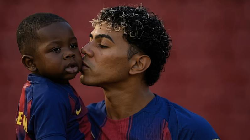 Lamine Yamal com seu irmão