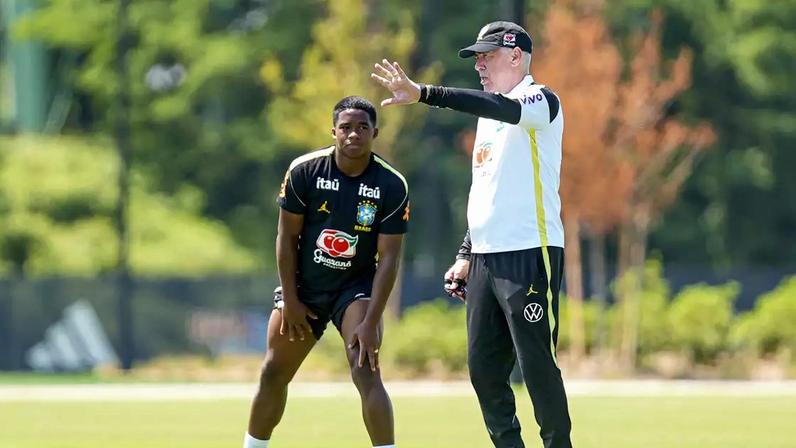 Baixa participação defensiva de Endrick explica cautela de Ancelotti