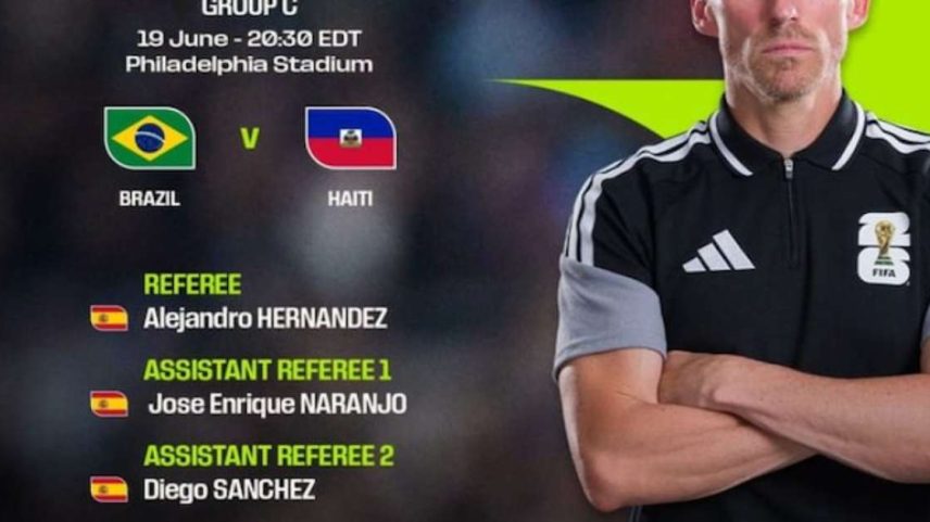 Alejandro Hernandez será o árbitro da partida entre Brasil e Haiti.