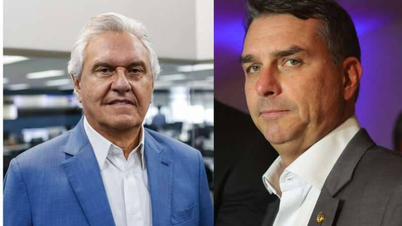 Ronaldo Caiado, presidenciável do PSD, e Flávio Bolsonaro, pré-candidato do PL à Presidência