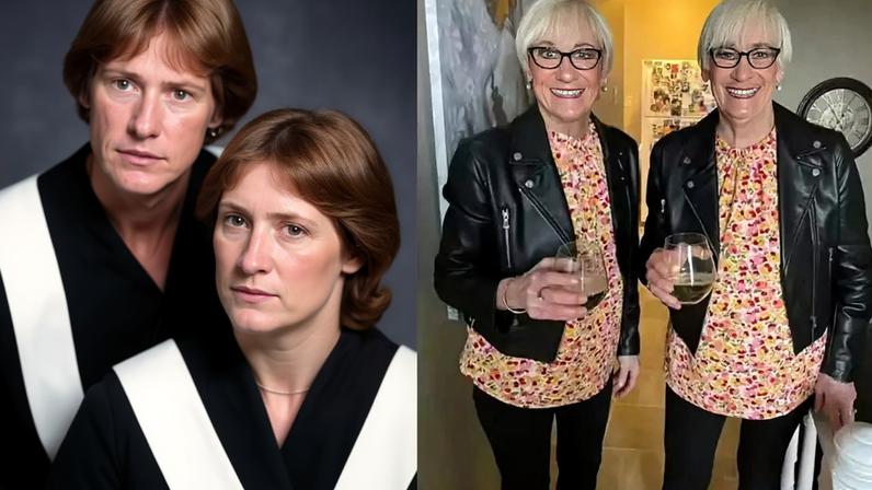 Gêmeas idênticas surpreendem ao usar roupas iguais há 68 anos