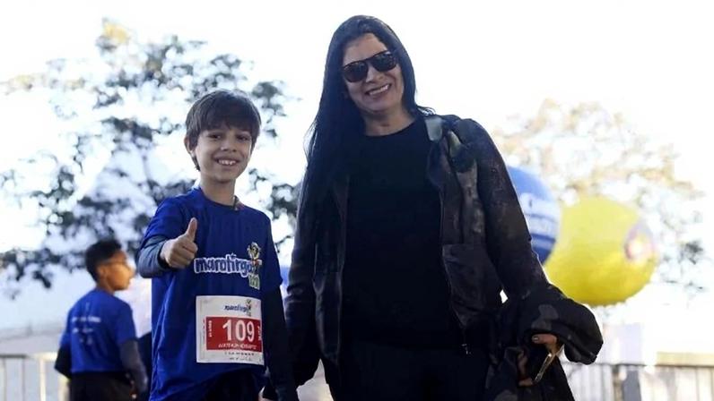 Corrida marotinga 2026 - Adriana Oliveira (49 anos Mãe) Arthut Abrantes ( filho) - (crédito: Matheus Oliveira/ ESP.CB/ DA PRESS)