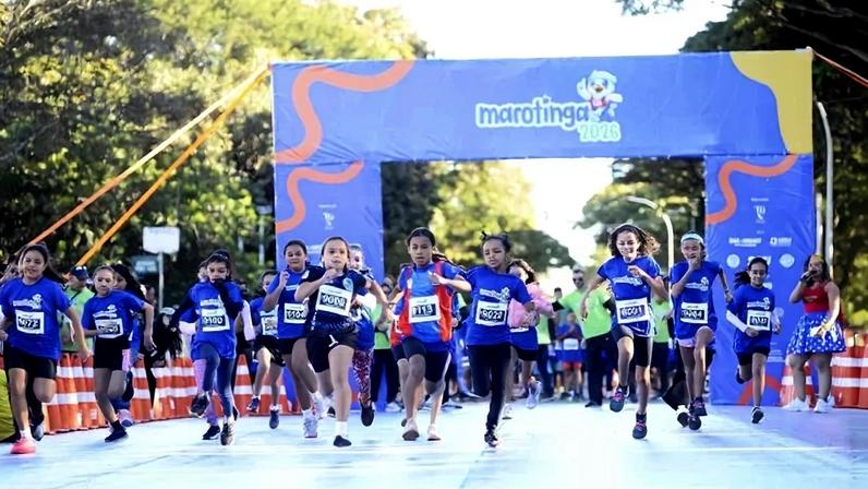 Marotinga 2026: Pais incentivam filhos pequenos a correr