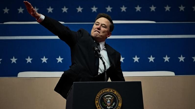 Elon Musk em gesto polêmico durante posse de Trump; megaempresário entra para a história como o homem mais rico do planeta - (crédito: Angela Weiss/AFP - 20/1/25)