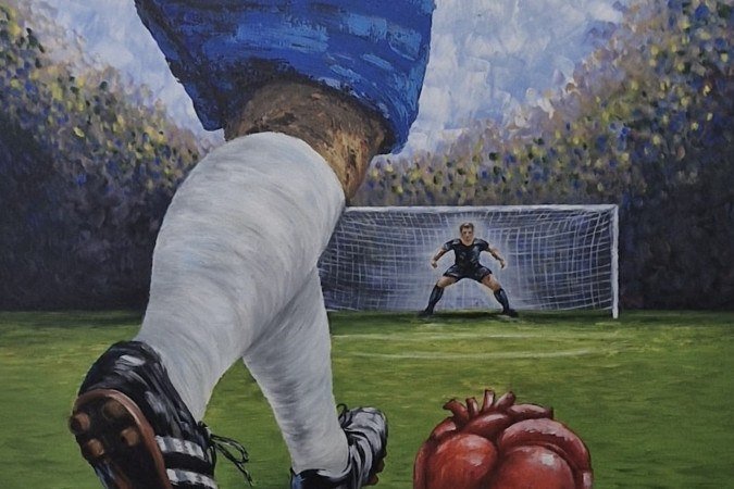 Pintura de Patrícia Medeiros: em sintonia com a Copa do Mundo de Futebol - (crédito: Divulgação)