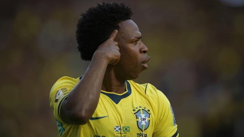 Vini Jr sobe no ranking da Fifa e já aparece entre os quatro melhores atacantes da Copa - (crédito: Foto: Rafael Ribeiro / CBF)
