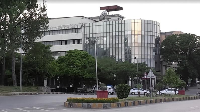 Vista externa do edifício da Geo News em Islamabad, no Paquistão