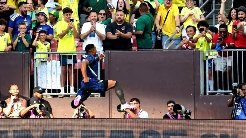 Endrick comemora gol - (crédito: Kirk Irwin/GETTY IMAGES NORTH AMERICA/Getty Images via AFP)