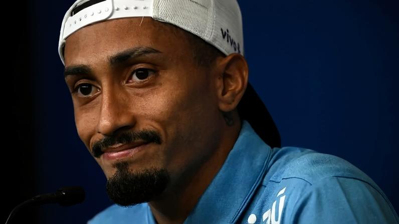 Raphinha se diz mais leve do que na Copa de 2022, quando formou ataque com Vinicius Junior, Neymar e Richarlison sob o comando de Tite - (crédito: Mauro Pimentel/AFP)