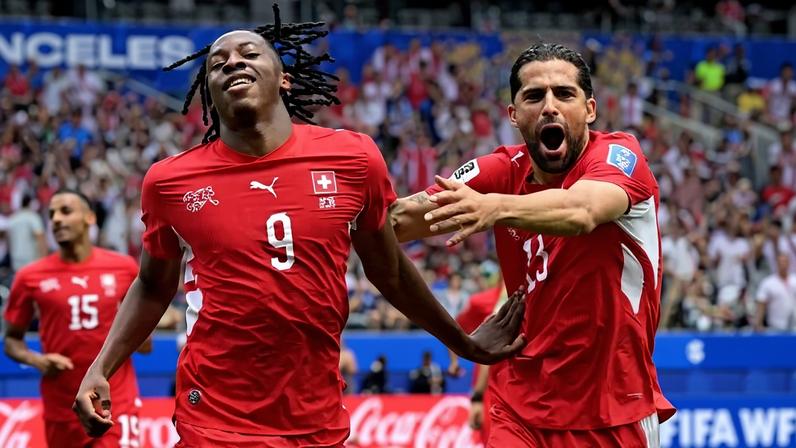 O meio-campista da Suíça, Johan Manzambi, autor de dois gols na vitória da equipe por 4 x 1 contra a Bósnia, pela Copa do Mundo de 2026 - (crédito: AFP)