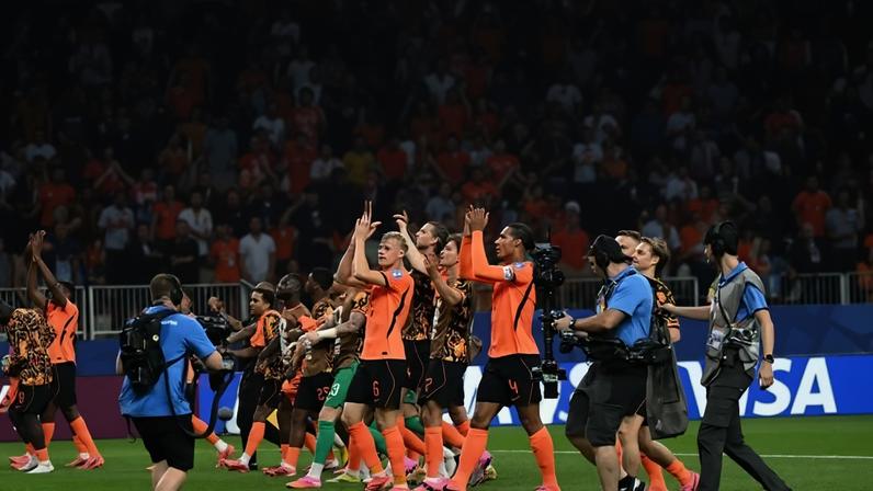 Brobbey (duas vezes), Gakpo (duas vezes) e Summerville marcaram para a Holanda, que enfrenta os tunisianos na terceira e última rodada, na próxima quinta-feira (25/6) - (crédito: RONALDO SCHEMIDT / AFP)
