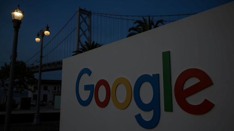 SAN FRANCISCO, CALIFORNIA - APRIL 26: A sign is posted in front of a Google office on April 26, 2022 in San Francisco, California. Google parent company Alphabet will report first quarter earnings today after the closing bell. Justin Sullivan/Getty Images/AFP