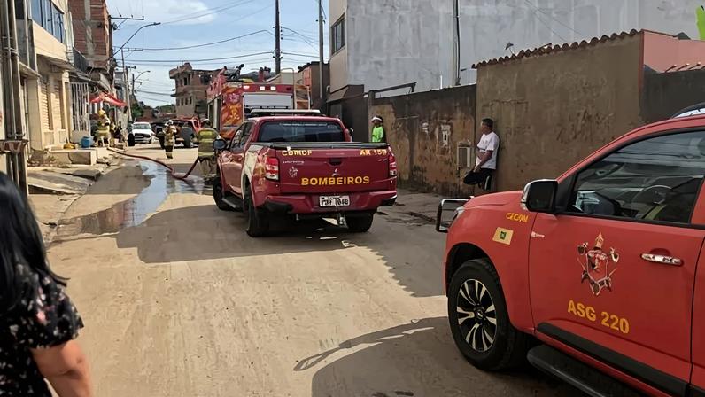 A prisão do suspeito foi feita no Condomínio Versalles, em Sobradinho II - (crédito: Divulgação/ CBMDF)