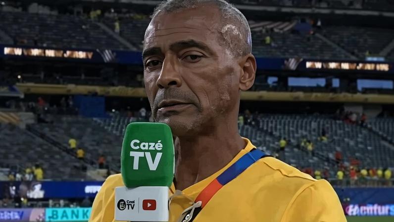 Romário e Gentil estavam no gramado do MetLife Stadium repercutindo o resultado, e a repórter questionou o ex-jogador se o empate na estreia teria "gosto de derrota"