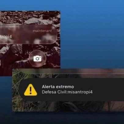 Alerta enviado a celulares de todo o país durante a madrugada