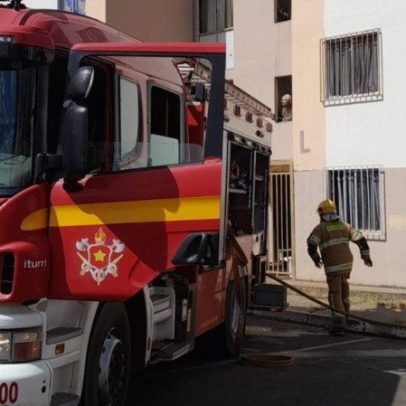 Bombeiros salvam criança de 7 anos de incêndio em apartamento