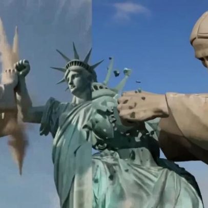 Vídeo de IA iraniano mostra Cristo Redentor derrotando Estátua da Liberdade