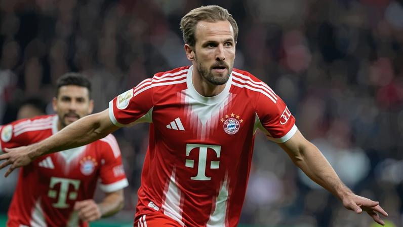 Harry Kane em ação pelo Bayern de Munique - (crédito: Foto: Divulgação/FC Bayern)