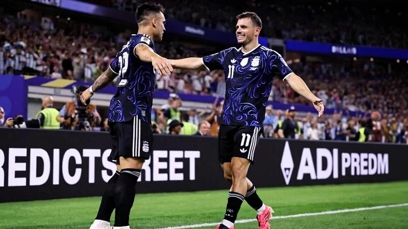 Argentina marcou duas vezes na primeira etapa - (crédito: Foto: Divulgação/AFA)