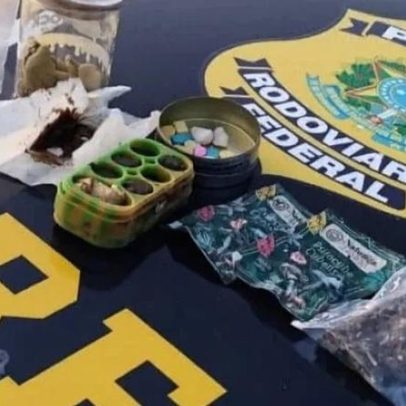 Motorista é flagrado com grande quantidade de drogas e afirma uso próprio