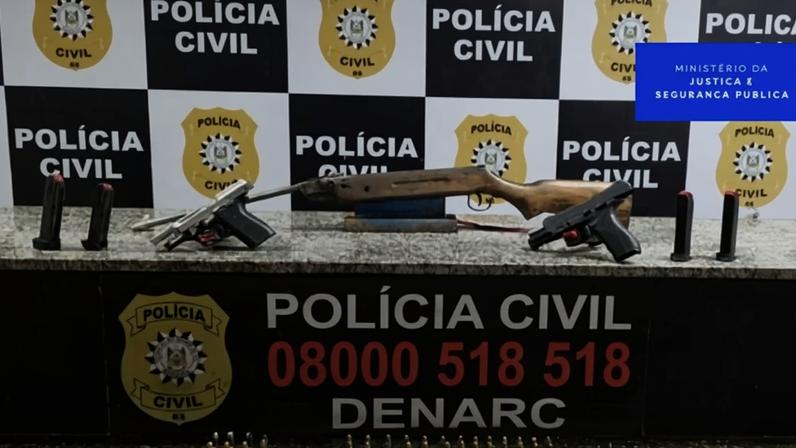 Ação nacional apreendeu 177 armas de fogo - (crédito: Divulgação/ MJSP )