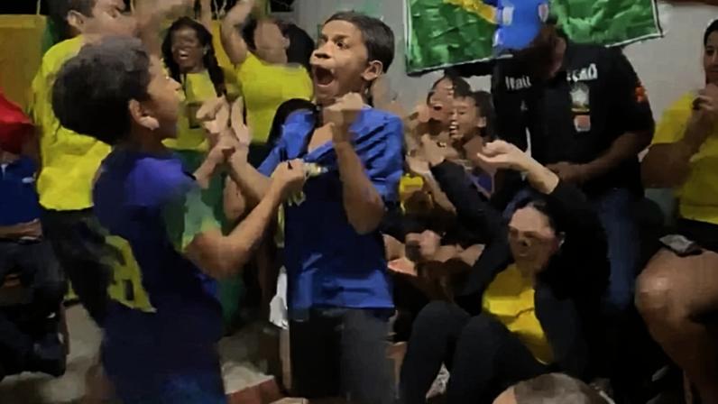 Familiares de Igor Thiago comemoram primeiro Gol do Brasil contra o Haiti - (crédito: Danandra Rocha)