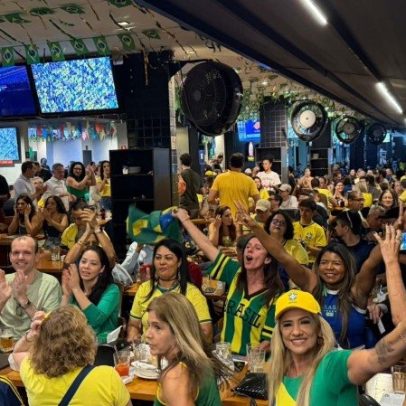 Torcida lota Fausto & Manoel e aposta na vitória do Brasil contra a Escócia