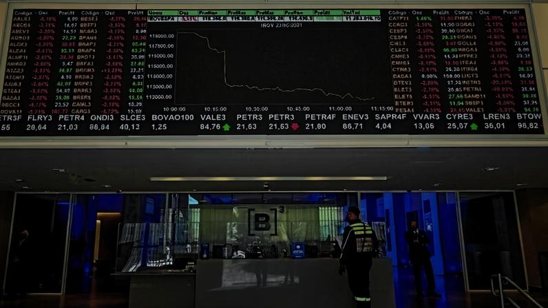 Somente no mês de maio, o Ibovespa perdeu 7,22% em termos nominais, encerrando esse período aos 173.787 pontos - (crédito: Nelson Almeida/AFP )