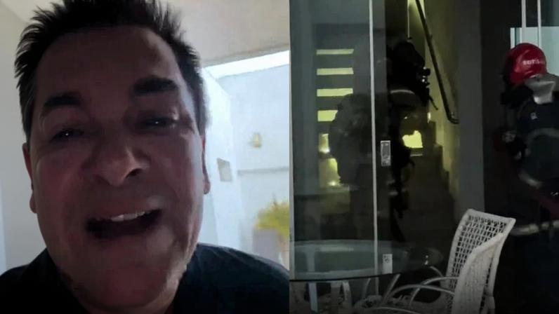 Regis Danese clama por socorro após casa pegar fogo - (crédito: Reprodução/Instagram)