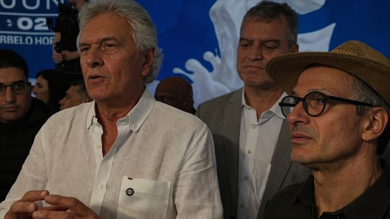 Caiado e Zema na Megaleite. Para eles, tarifaço é erro de condução na política externa do governo - (crédito: Reprodução de vídeo)